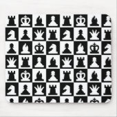 Klassisches Schwarz-Weiß-Schachbrettmuster Mousepad (Vorne)