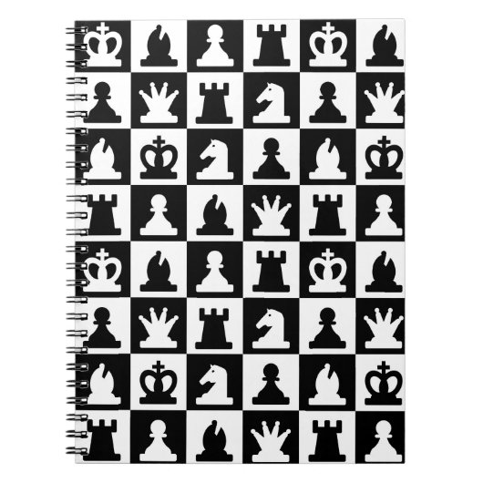 Klassisches Schwarz-Weiß-Schachbrettmuster Notizblock (Vorderseite)