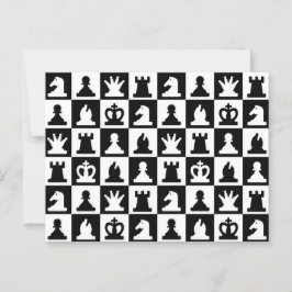 Klassisches Schwarz-Weiß-Schachbrettmuster Postkarte
