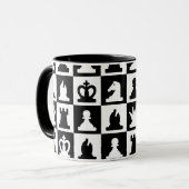 Klassisches Schwarz-Weiß-Schachbrettmuster Tasse (Vorderseite Links)