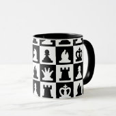 Klassisches Schwarz-Weiß-Schachbrettmuster Tasse (VorderseiteRechts)