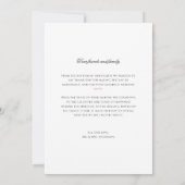 Klassisches Schwarz-Weiß-Script-Foto Hochzeit Dankeskarte (Rückseite)
