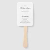 Klassisches Schwarz-Weiß-Script-Hochzeitsprogramm Fächer (Vorderseite)