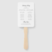 Klassisches Schwarz-Weiß-Script-Hochzeitsprogramm Fächer (Rückseite)