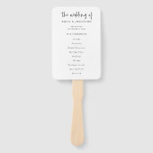 Klassisches Schwarz-Weiß-Script-Hochzeitsprogramm Fächer (Vorderseite)