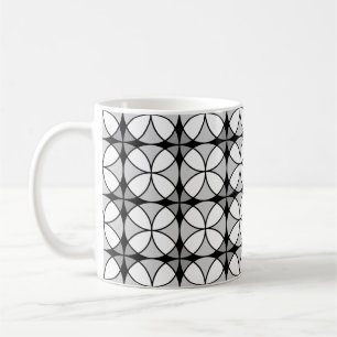 Klassisches Schwarz-Weiß-Shippo-Muster Kaffeetasse