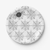 Klassisches Schwarz-weiß Spider Web-Halloween-Part Pappteller (Vorderseite)