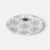 Klassisches Schwarz-weiß Spider Web-Halloween-Part Pappteller (Schrägansicht)