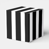 Klassisches Schwarz-Weiß-Streifen Herz 2x2x2 Geschenkschachtel (Rückseite)