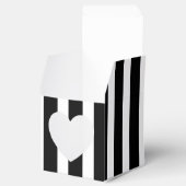 Klassisches Schwarz-Weiß-Streifen Herz 2x2x2 Geschenkschachtel (Geöffnet)