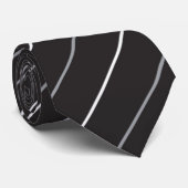 Klassisches Schwarz-Weiß-Streifenmuster Krawatte (Gerollt)