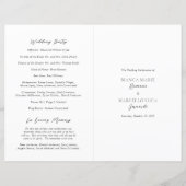 Klassisches Schwarz-Weiß-Timeless-Hochzeitsprogram (Vorderseite)