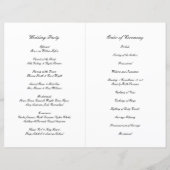 Klassisches Schwarz-Weiß-Timeless-Hochzeitsprogram (Rückseite)