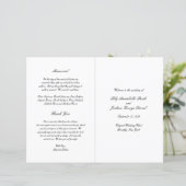 Klassisches Schwarz-Weiß-Timeless-Hochzeitsprogram (Stehend Vorderseite)