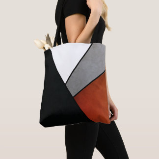 Klassisches Schwarz-Weiß und Grau Geometrisches De Tasche