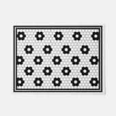 Klassisches Schwarz-Weiß-Vintages Fliesendesign Kl Fußmatte (Vorderseite)