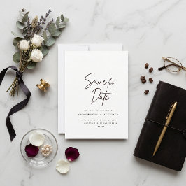 klassisches Schwarz-Weiß-whimsical Save-the-Date