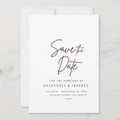 klassisches Schwarz-Weiß-whimsical Save-the-Date (Vorderseite)