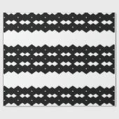 Klassisches Schwarz-Weiß Zig Zag Design Geschenkpapier (Flach)