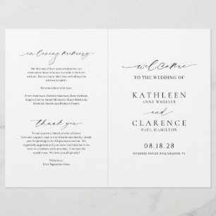 Klassisches schwarz-weißes elegantes Hochzeitsprog