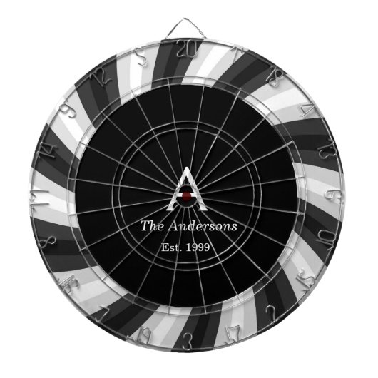 Klassisches Schwarz-weißes Familienspiel Dartscheibe (vorne)