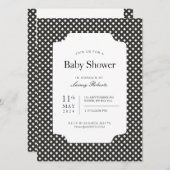 Klassisches Schwarz-weißes Gitter Kariert - Diaman Einladung (Vorne/Hinten)