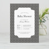 Klassisches Schwarz-weißes Gitter Kariert - Diaman Einladung (Stehend Vorderseite)