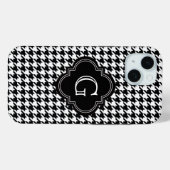 Klassisches Schwarz-weißes Hahnentrittmuster mit M Case-Mate iPhone Hülle (Rückseite (Horizontal))