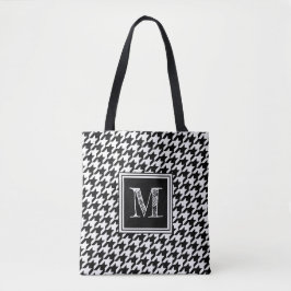 Klassisches Schwarz-weißes Hahnentrittmuster | Mod Tasche