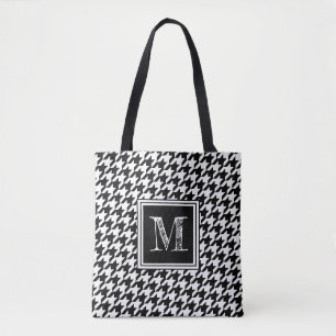 Klassisches Schwarz-weißes Hahnentrittmuster   Mod Tasche