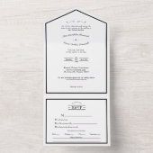 Klassisches Schwarz-weißes Hochzeitmenü All In One Einladung (Innen Boden)