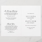 Klassisches Schwarz-weißes Hochzeitsprogramm (Vorderseite)