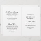 Klassisches Schwarz-weißes Hochzeitsprogramm (Vorne/Hinten)