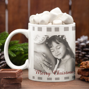 Klassisches Schwarz-weißes Kariertes Foto Tartan Jumbo-Tasse