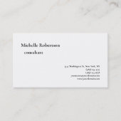 Klassisches Schwarz-weißes Schlichtes Minimalistis Visitenkarte (Vorderseite)