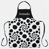 Klassisches Schwarz-weißes Swirl-Muster Stilvoll m Schürze (Vorderseite)