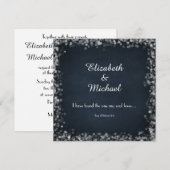 Klassisches schwarzes Chalkboard mit weißen Bokeh- Einladung (Vorne/Hinten)