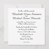 Klassisches schwarzes Chalkboard mit weißen Bokeh- Einladung (Rückseite)