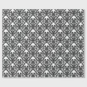 Klassisches schwarzes Damast-Muster Geschenkpapier (Flach)