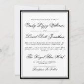 Klassisches Schwarzes Elegantes Skript Traditionel Einladung (Vorderseite)