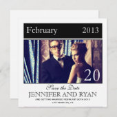 Klassisches Schwarzes Foto Save the Date Einladung (Vorne/Hinten)