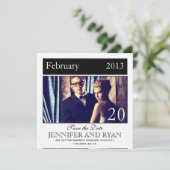 Klassisches Schwarzes Foto Save the Date Einladung (Stehend Vorderseite)