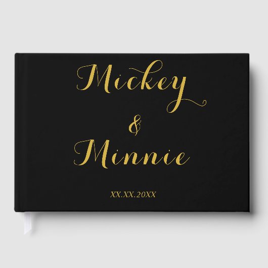 Klassisches Schwarzes Gästebuch mit benutzerdefini (Vorderseite)