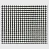 Klassisches Schwarzes Hahnentrittmuster Geschenkpapier (Flach)