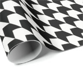 Klassisches Schwarzes Hahnentrittmuster Geschenkpapier (Rolleneckpunkt)
