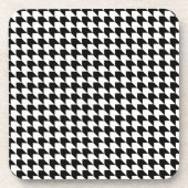 Klassisches Schwarzes Hahnentrittmuster Getränkeuntersetzer (Vorderseite)