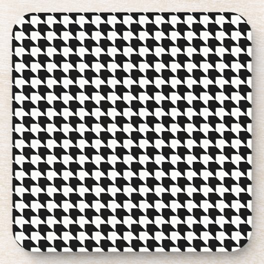 Klassisches Schwarzes Hahnentrittmuster Getränkeuntersetzer (Vorderseite)