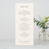 Klassisches Schwarzes Hochzeitsmenü Menükarte (Stehend Vorderseite)
