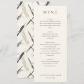 Klassisches Schwarzes Hochzeitsmenü Menükarte (Vorne/Hinten)