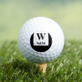 Klassisches schwarzes Hochzeitsmonogramm Golfball (Insitu T-Shirt)